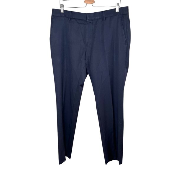 Hugo Boss Mens Navy Blue Virgin Wool Dress Suit Pants Size 36R - Picture 1 of 14